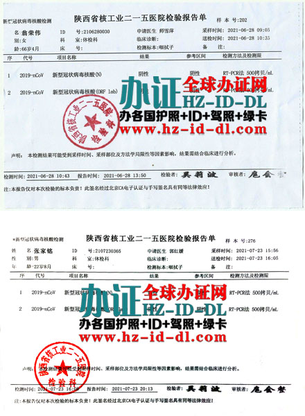 新型冠状病毒核酸检测报告单样本,办新冠核酸检验单,制作新冠核酸检测单